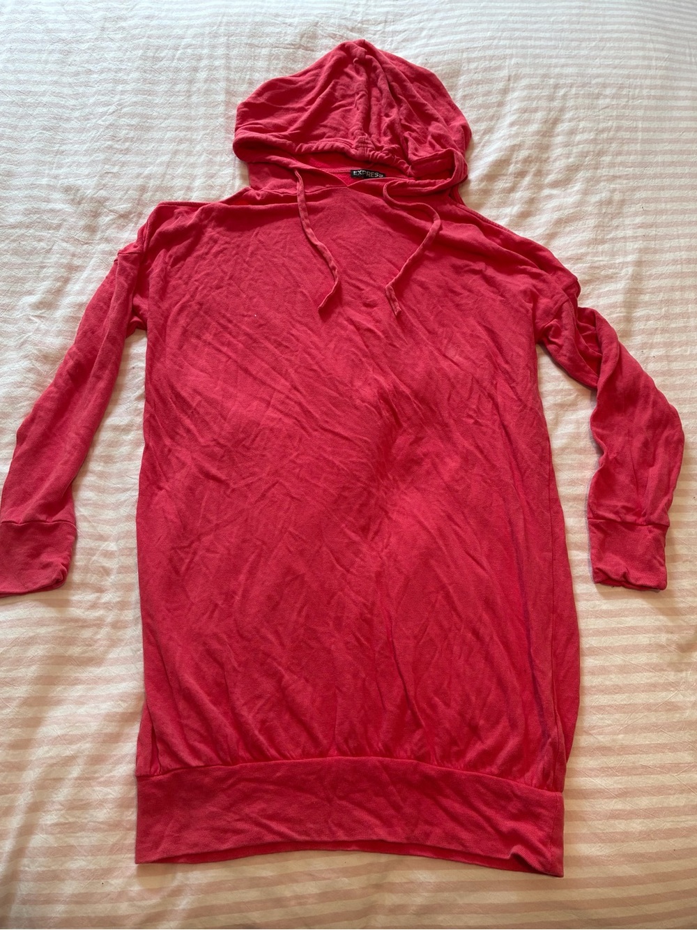 Express Red Hoodie Long Shirt